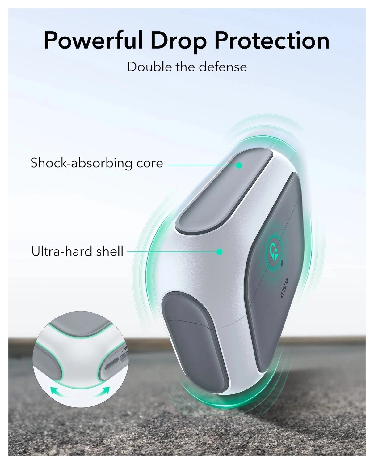 ESR Orbit Hybrid HaloLock Apple AirPods Pro 3 Hoesje MagSafe Case Wit afbeelding 6