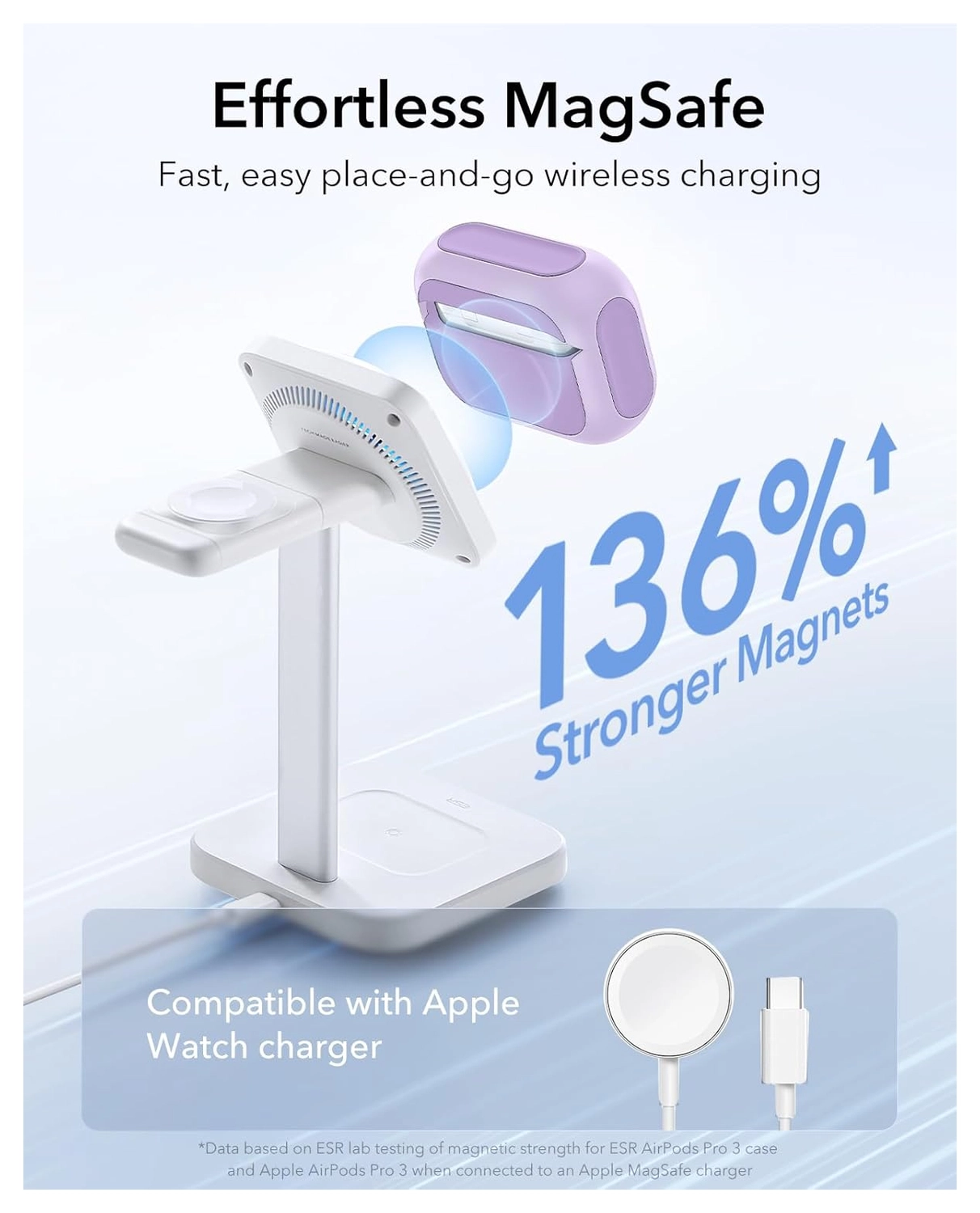 ESR Orbit Hybrid HaloLock Apple AirPods Pro 3 (2025) Hoesje MagSafe Paars afbeelding 7