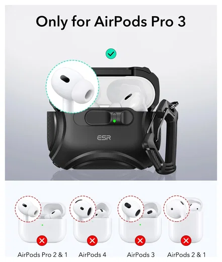 ESR Cyber FlickLock AirPods Pro 3 (2025) Hoesje MagSafe Magsafe Zwart afbeelding 10