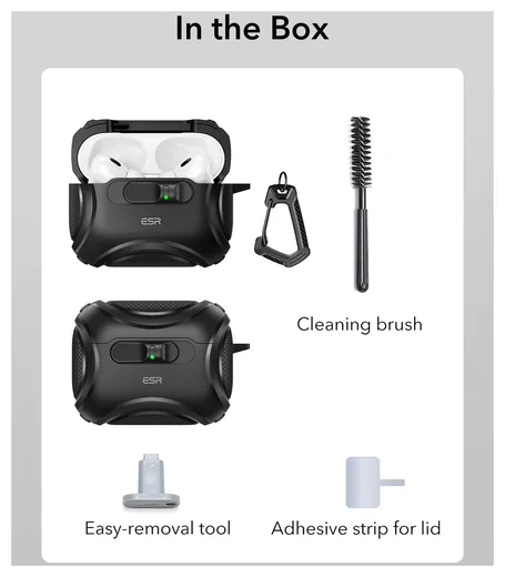ESR Cyber FlickLock AirPods Pro 3 (2025) Hoesje MagSafe Magsafe Zwart afbeelding 9