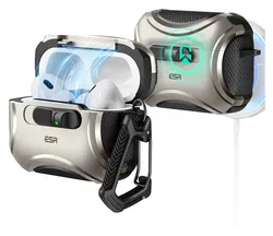 ESR Cyber FlickLock AirPods Pro 3 Hoesje MagSafe Case Titanium afbeelding