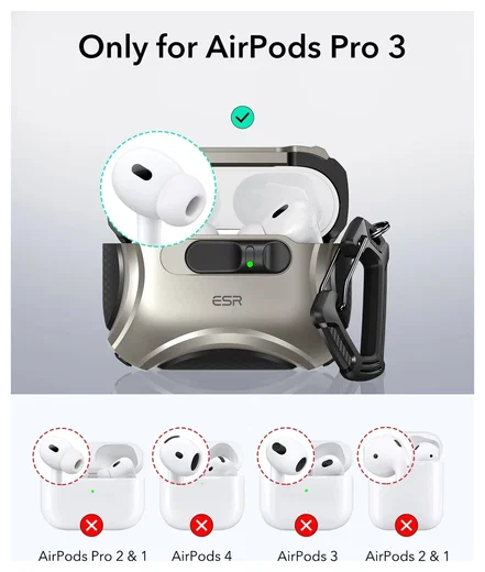 ESR Cyber FlickLock AirPods Pro 3 Hoesje MagSafe Case Titanium afbeelding 10