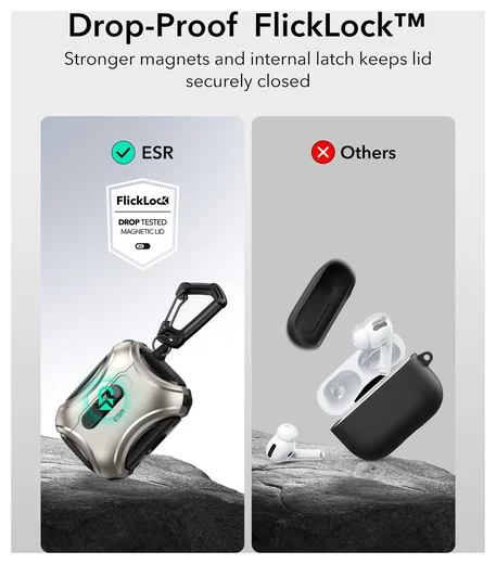 ESR Cyber FlickLock AirPods Pro 3 Hoesje MagSafe Case Titanium afbeelding 3