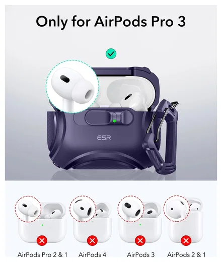 ESR Cyber FlickLock AirPods Pro 3 Hoesje MagSafe Case Paars afbeelding 10