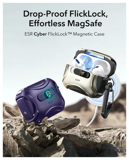 ESR Cyber FlickLock AirPods Pro 3 Hoesje MagSafe Case Paars afbeelding 2