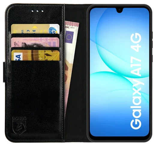 Rosso Element Samsung Galaxy A17 Hoesje Book Case Wallet Zwart afbeelding 2