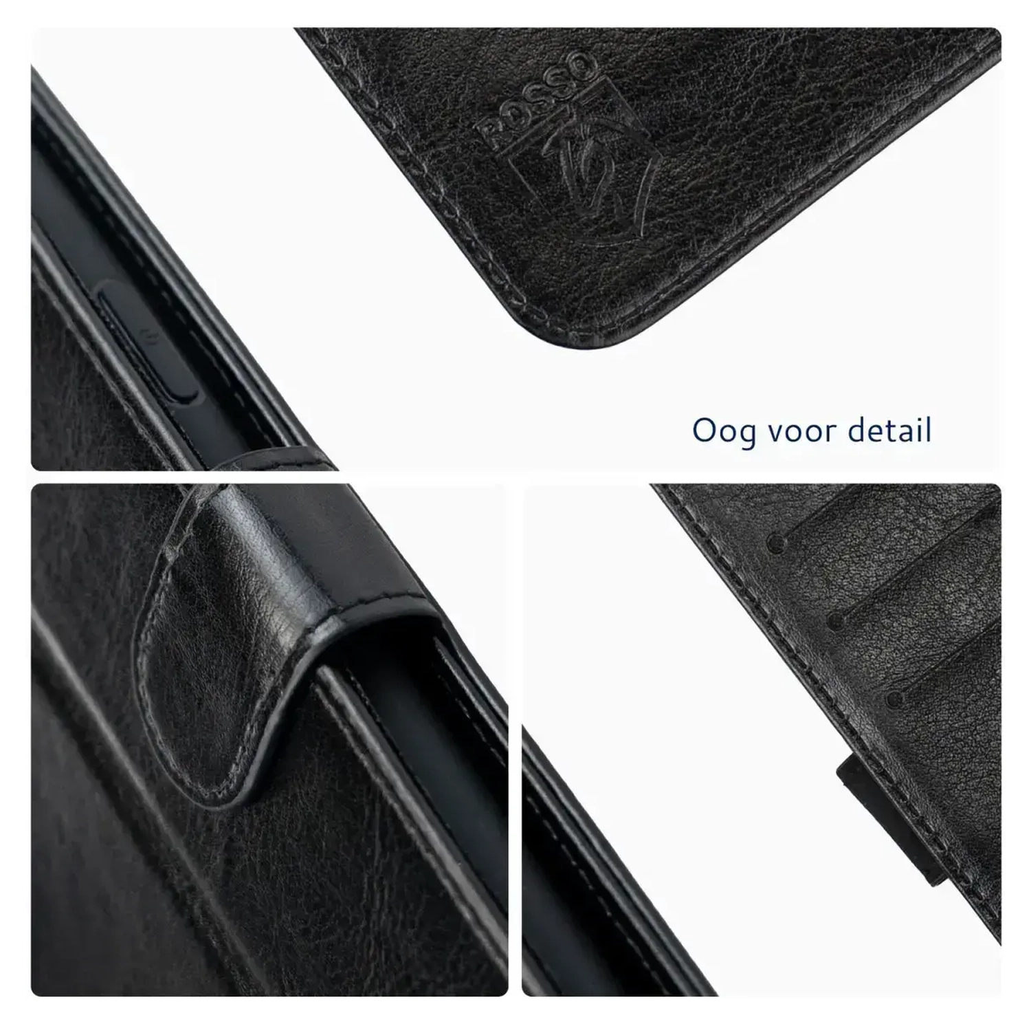 Rosso Element Samsung Galaxy A17 Hoesje Book Case Wallet Zwart afbeelding 7