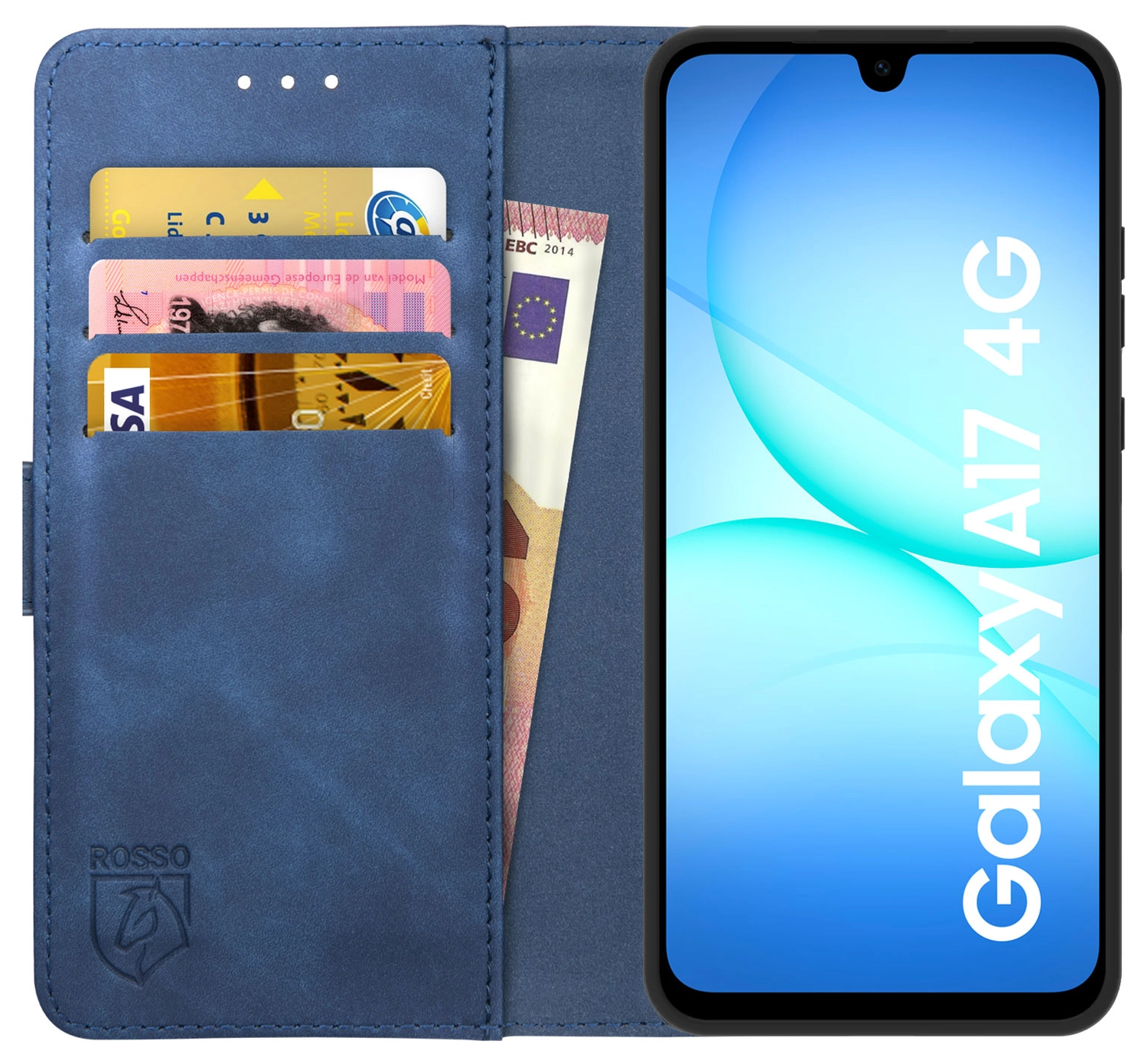 Rosso Element Samsung Galaxy A17 Hoesje Book Case Wallet Blauw afbeelding 1