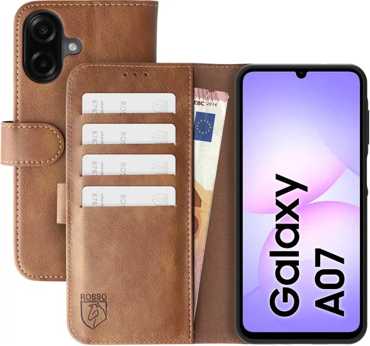 Rosso Element Samsung Galaxy A07 Hoesje Book Case Wallet Bruin afbeelding 1