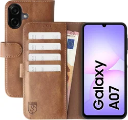 Rosso Element Samsung Galaxy A07 Hoesje Book Case Wallet Bruin afbeelding