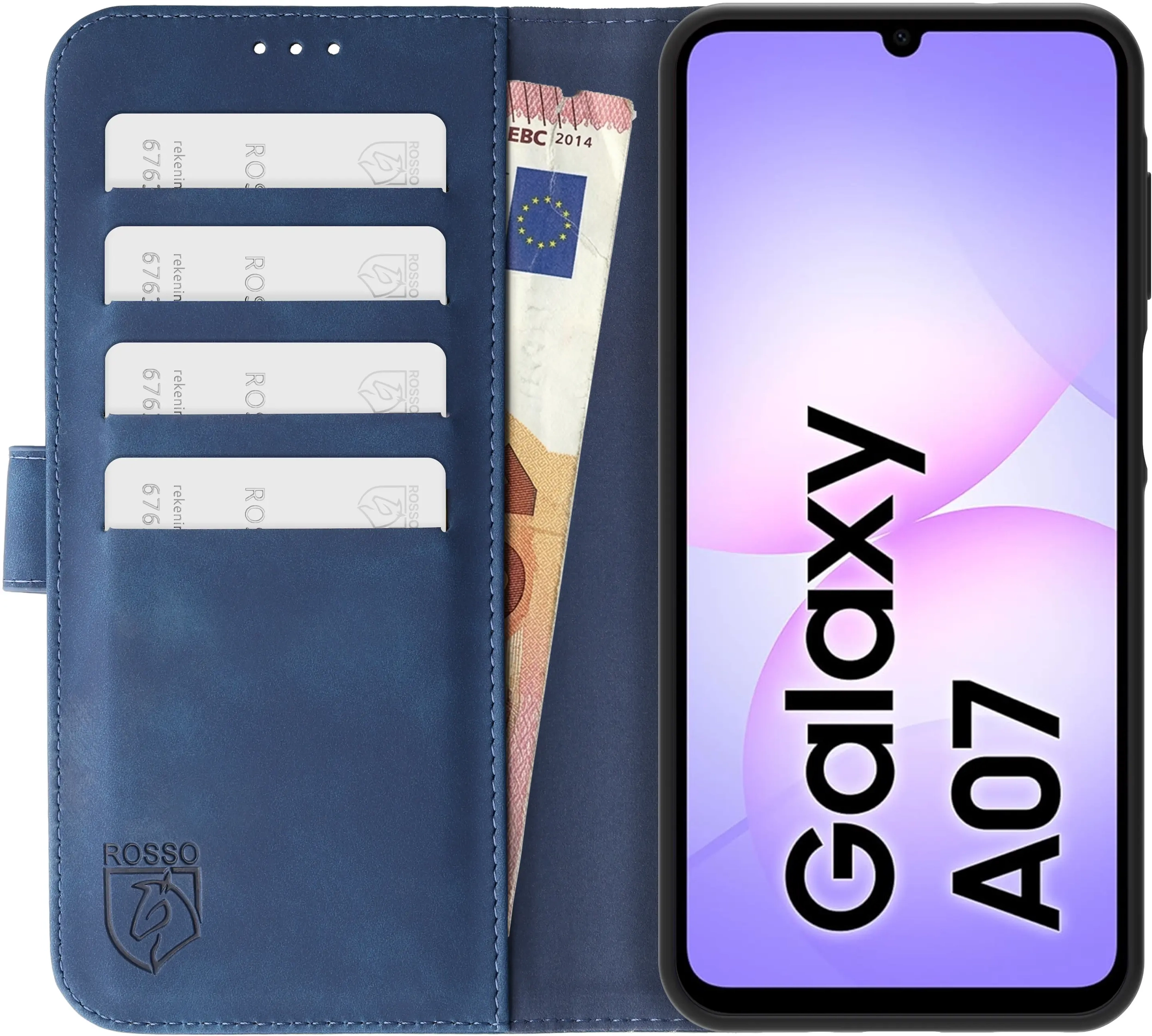 Rosso Element Samsung Galaxy A07 Hoesje Book Case Wallet Blauw afbeelding 14