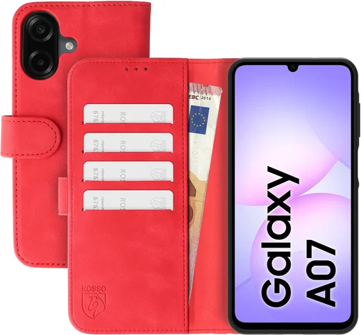 Rosso Element Samsung Galaxy A07 Hoesje Book Case Wallet Rood afbeelding 1