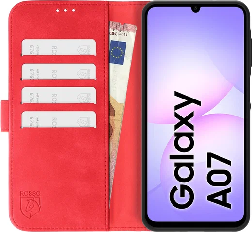 Rosso Element Samsung Galaxy A07 Hoesje Book Case Wallet Rood afbeelding 13