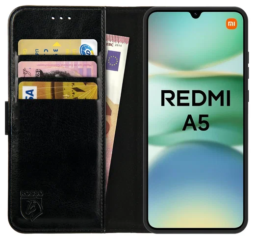 Rosso Element Xiaomi Redmi A5 Hoesje Book Case Wallet Zwart afbeelding 1