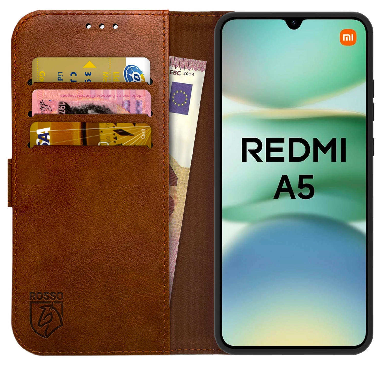 Rosso Element Xiaomi Redmi A5 Hoesje Book Case Wallet Bruin afbeelding 1