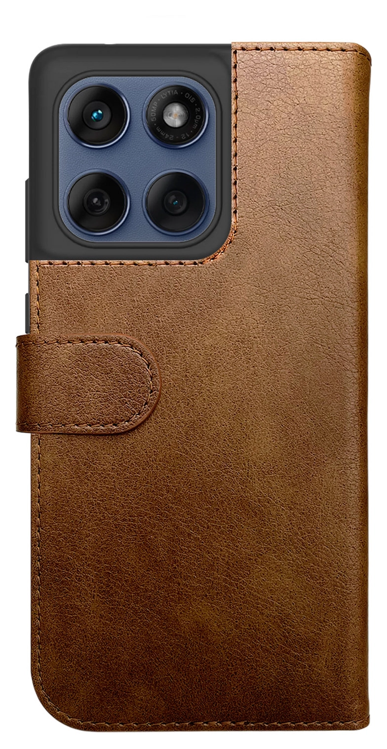 Rosso Element Motorola Edge 60 Hoesje Book Case Wallet Bruin afbeelding 2