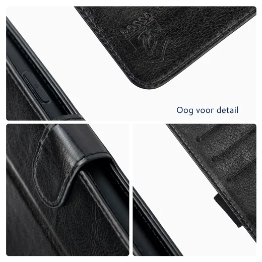 Rosso Element Motorola Edge 60 Pro Hoesje Book Case Wallet Zwart afbeelding 3