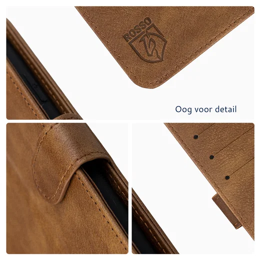 Rosso Element Motorola Edge 60 Pro Hoesje Book Case Wallet Bruin afbeelding 4