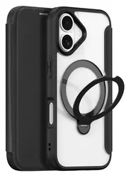 Dux Ducis Skin X Pro iPhone 17 Hoesje MagSafe RFID Book Case 360° Stand Zwart afbeelding