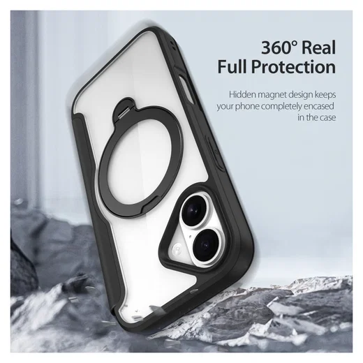 Dux Ducis Skin X Pro iPhone 17 Hoesje MagSafe RFID Book Case 360° Stand Zwart afbeelding 3