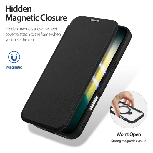 Dux Ducis Skin X Pro iPhone Air Hoesje MagSafe RFID Book Case Zwart afbeelding 8