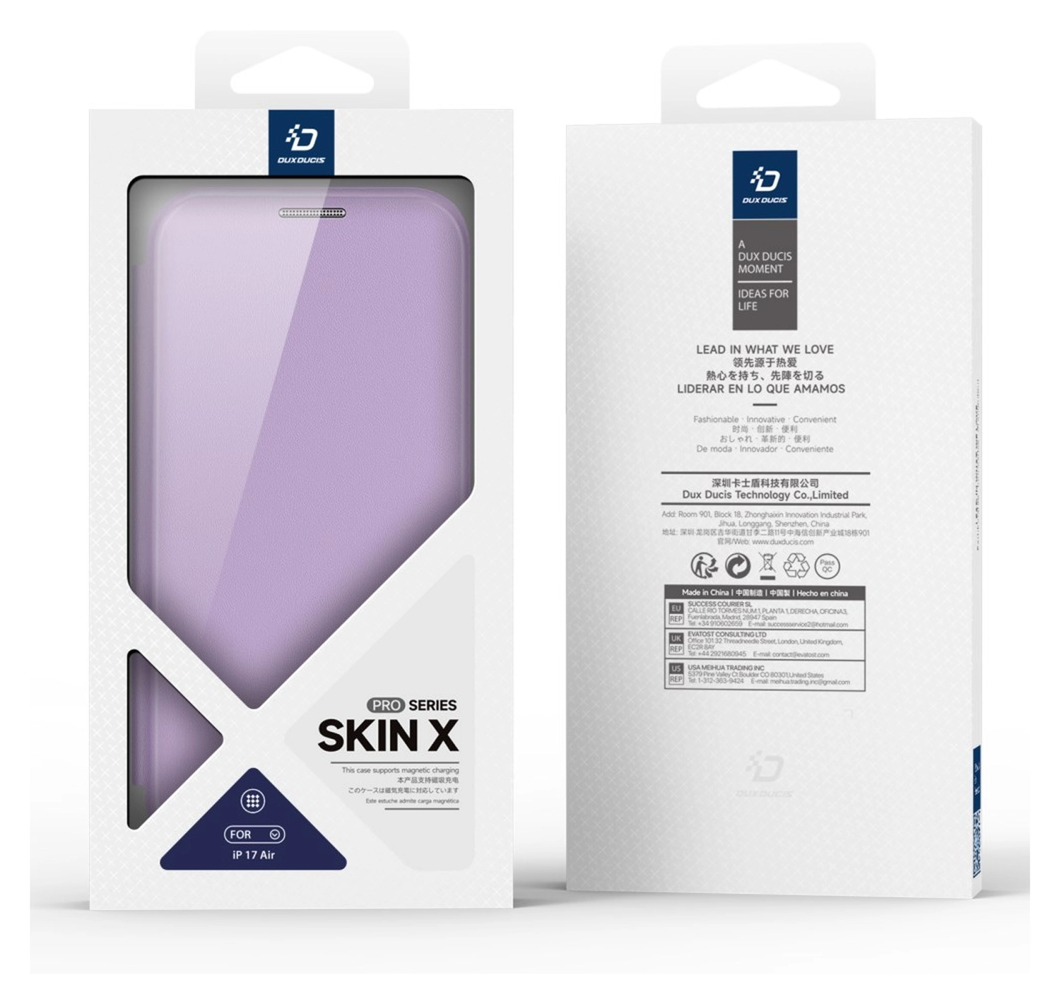 Dux Ducis Skin X Pro iPhone Air Hoesje MagSafe RFID Book Case Paars afbeelding 12