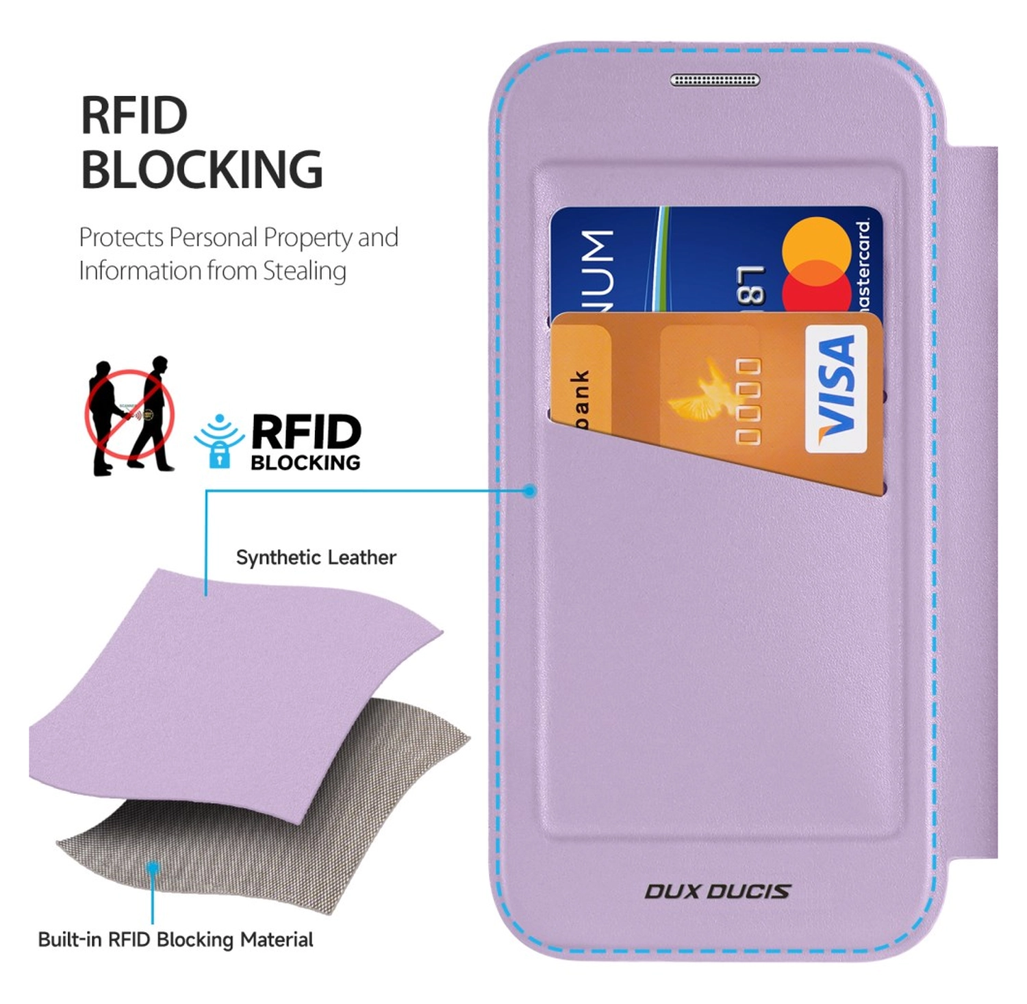 Dux Ducis Skin X Pro iPhone Air Hoesje MagSafe RFID Book Case Paars afbeelding 4