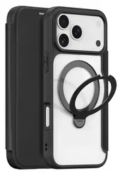 Dux Ducis Skin X Pro Apple iPhone 17 Pro Hoesje MagSafe RFID Book Case Zwart afbeelding