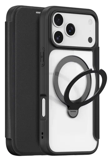 Dux Ducis Skin X Pro iPhone 17 Pro Max Hoesje MagSafe RFID Book Case Zwart afbeelding 1