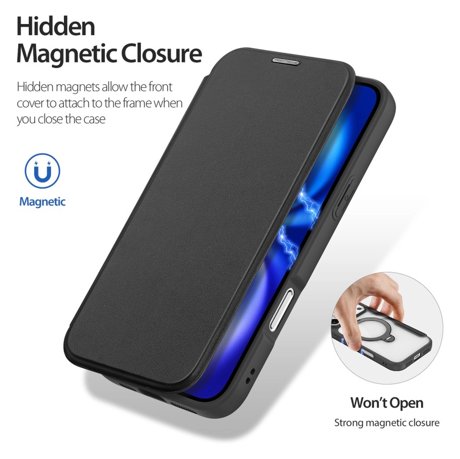 Dux Ducis Skin X Pro iPhone 17 Pro Max Hoesje MagSafe RFID Book Case Zwart afbeelding 8