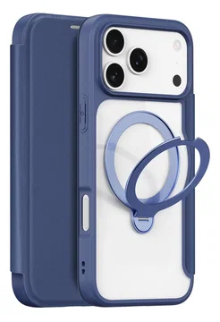 Dux Ducis Skin X Pro iPhone 17 Pro Max Hoesje MagSafe RFID Book Case Blauw