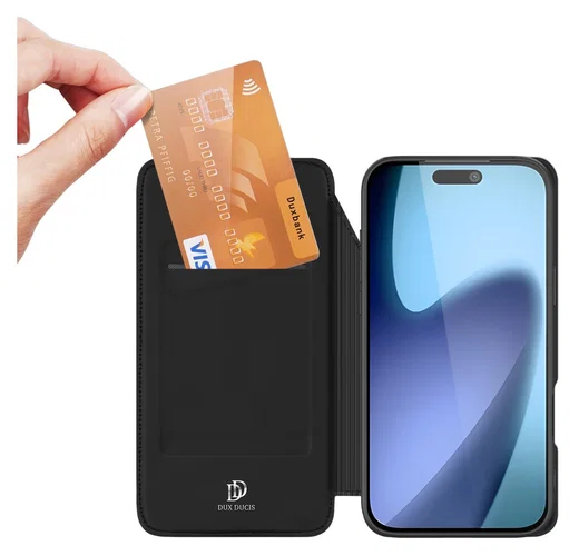 Dux Ducis Skin Pro Apple iPhone Air Hoesje Portemonnee Book Case Zwart afbeelding 2