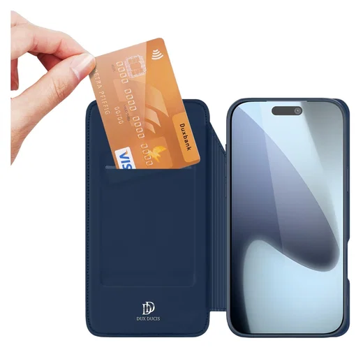 Dux Ducis Skin Pro Apple iPhone 17 Pro Max Hoesje Portemonnee Book Case Blauw afbeelding 2
