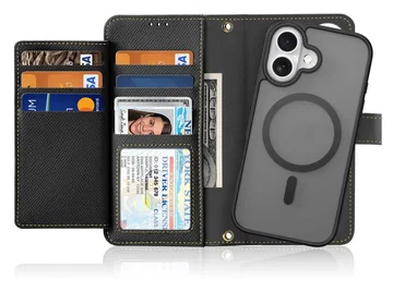 Dux Ducis Lawa Apple iPhone 17 Hoesje 2-in-1 Wallet Book Case MagSafe Zwart