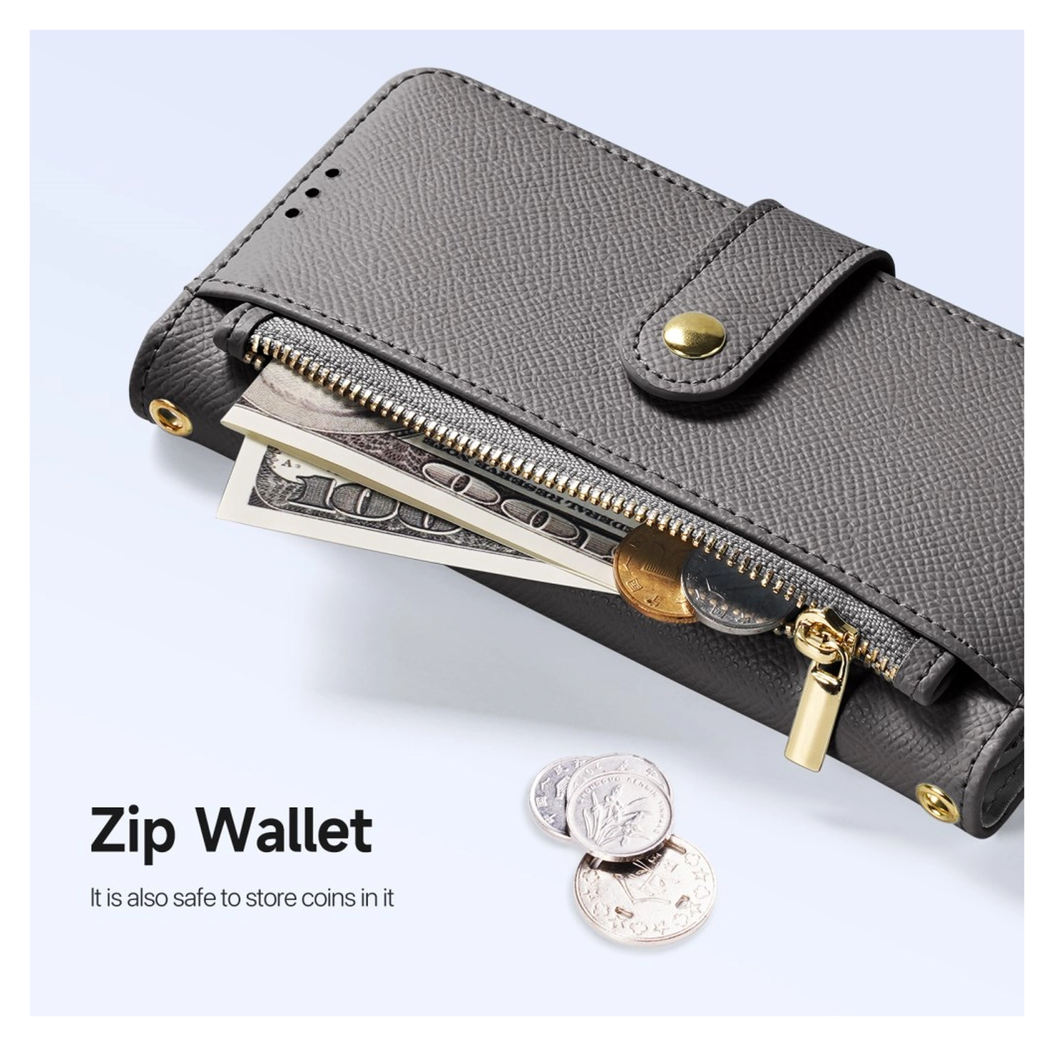 Dux Ducis Lawa Apple iPhone 17 Hoesje 2-in-1 Wallet Book Case MagSafe Grijs afbeelding 10