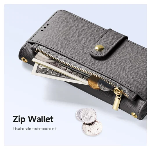 Dux Ducis Lawa Apple iPhone 17 Hoesje 2-in-1 Wallet Book Case MagSafe Grijs afbeelding 10