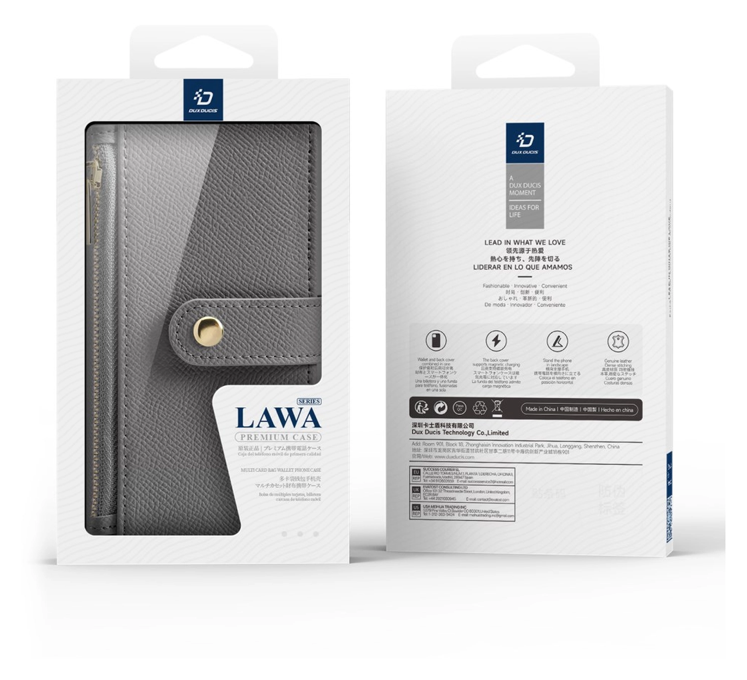 Dux Ducis Lawa Apple iPhone 17 Hoesje 2-in-1 Wallet Book Case MagSafe Grijs afbeelding 12