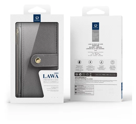 Dux Ducis Lawa Apple iPhone 17 Hoesje 2-in-1 Wallet Book Case MagSafe Grijs afbeelding 12