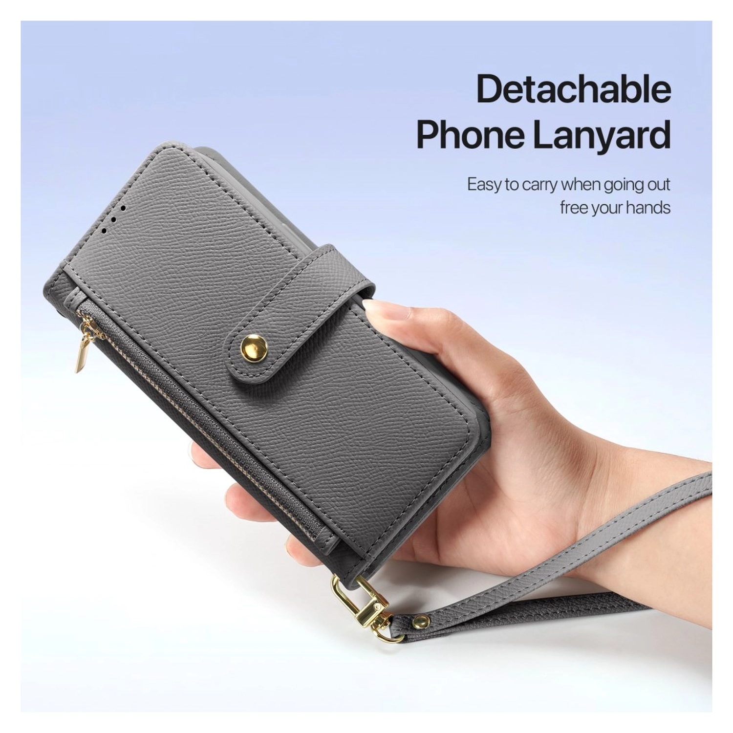 Dux Ducis Lawa Apple iPhone 17 Hoesje 2-in-1 Wallet Book Case MagSafe Grijs afbeelding 5