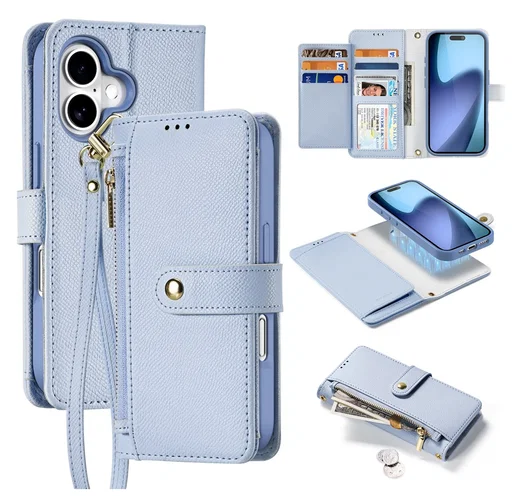 Dux Ducis Lawa Apple iPhone 17 Hoesje 2-in-1 Wallet Book Case MagSafe Blauw afbeelding 2
