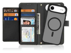 Dux Ducis Lawa Apple iPhone Air Hoesje 2-in-1 Wallet Book Case MagSafe Zwart afbeelding