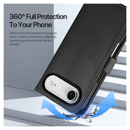 Dux Ducis Lawa Apple iPhone Air Hoesje 2-in-1 Wallet Book Case MagSafe Zwart afbeelding 4