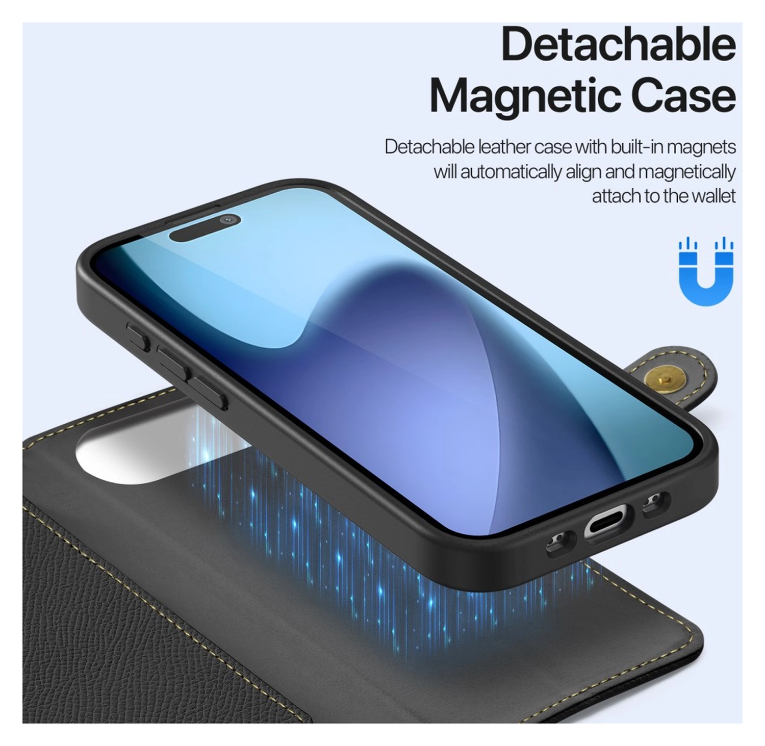 Dux Ducis Lawa Apple iPhone Air Hoesje 2-in-1 Wallet Book Case MagSafe Zwart afbeelding 5