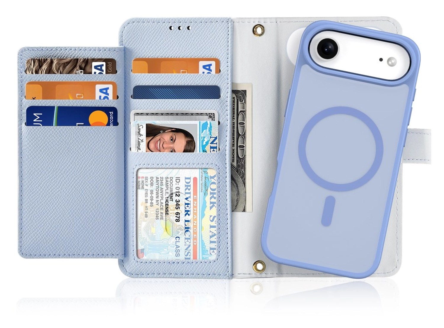 Dux Ducis Lawa Apple iPhone Air Hoesje 2-in-1 Wallet Book Case MagSafe Blauw afbeelding 1