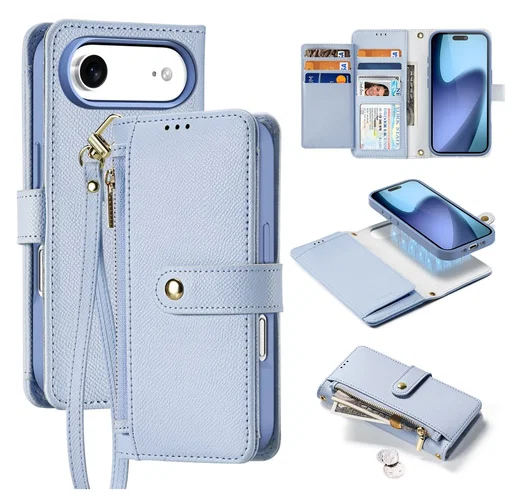 Dux Ducis Lawa Apple iPhone Air Hoesje 2-in-1 Wallet Book Case MagSafe Blauw afbeelding 2