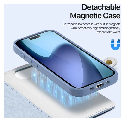 Dux Ducis Lawa Apple iPhone Air Hoesje 2-in-1 Wallet Book Case MagSafe Blauw afbeelding 5