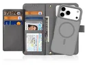 Dux Ducis Lawa Apple iPhone 17 Pro Hoesje 2-in-1 Wallet Book Case MagSafe Grijs