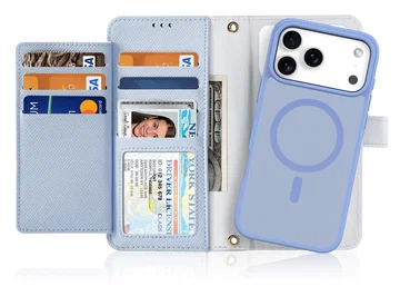 Dux Ducis Lawa Apple iPhone 17 Pro Hoesje 2-in-1 Wallet Book Case MagSafe Blauw