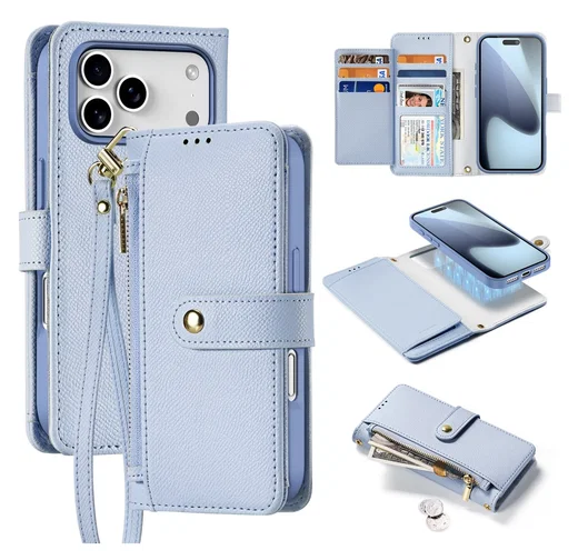Dux Ducis Lawa Apple iPhone 17 Pro Hoesje 2-in-1 Wallet Book Case MagSafe Blauw afbeelding 2