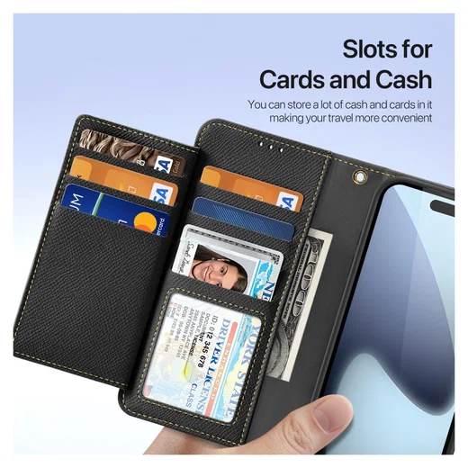 Dux Ducis Lawa iPhone 17 Pro Max Hoesje 2-in-1 Wallet Book Case MagSafe Zwart afbeelding 9